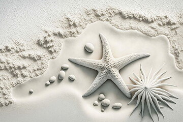 Fototapeta na wymiar starfish on the white beach
