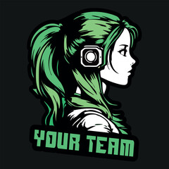 a girl's esports games logo © Yan