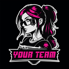 a girl's esports games logo