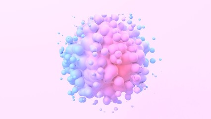 pink pastel colors abstract 3d illustration, smooth abstract colorful liquid background. Can be used to represent cotton candy, fantasy or conceptual satisfaction