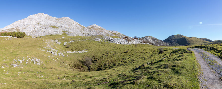 View from Arriurdin mountain in the Basque Country (Spain)