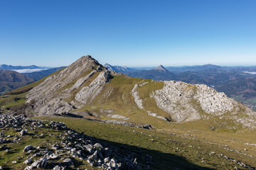 View from Arriurdin mountain in the Basque Country (Spain)