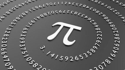 pi number 3d animation infinite irrational spiral, can be used as mathematics background, engineering or scientific backdrop - Powered by Adobe