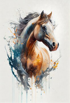 watercolor horse painting Water color horse art