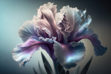 Fototapeta na wymiar Ethereal Spring Flower - Bearded iris Iris germanica