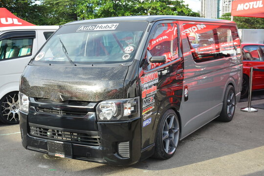 Toyota hiace van at bumper to bumper car show in Pasay, Philippines