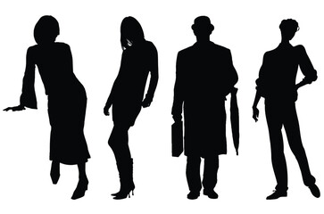 people silhouettes vector for design