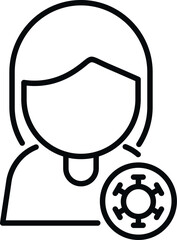 Virus protection icon outline vector. Bacteria disease. Medical immune