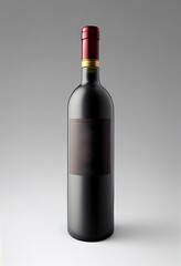 red wine bottle bordeaux, clear background, mockup