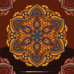 Mandala Colorful Theme Mandala Art Work Indian Style Cloth Pattern