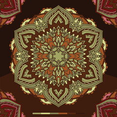 Mandala Colorful Theme Mandala Art Work Indian Style Cloth Pattern