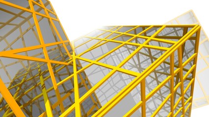 Abstract modern architecture 3d rendering