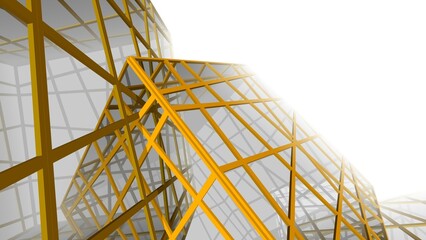 Abstract modern architecture 3d rendering