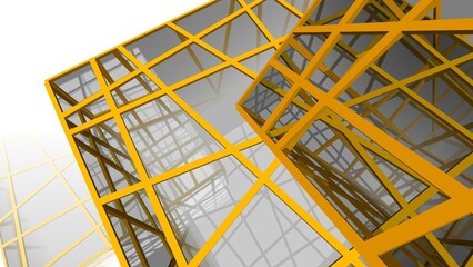 Abstract architecture digital background 3d illustration