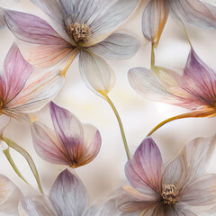 Fototapeta na wymiar light fragile flowers, seamless pattern 