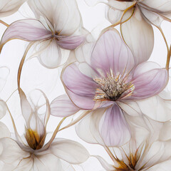 Obraz na płótnie Canvas light fragile flowers, seamless pattern 