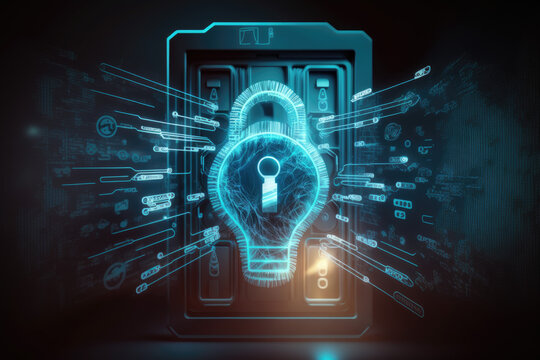 security lock data concept. Generative AI