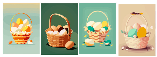 Set of Easter backgrounds.