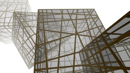 Abstract modern architecture 3d rendering
