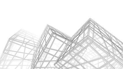 Abstract architecture digital background 3d illustration