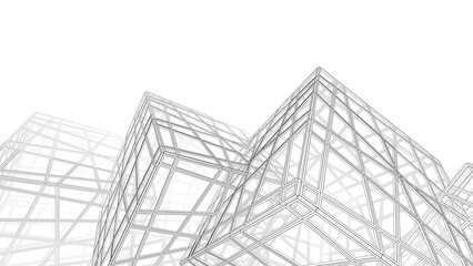 Abstract modern architecture 3d rendering