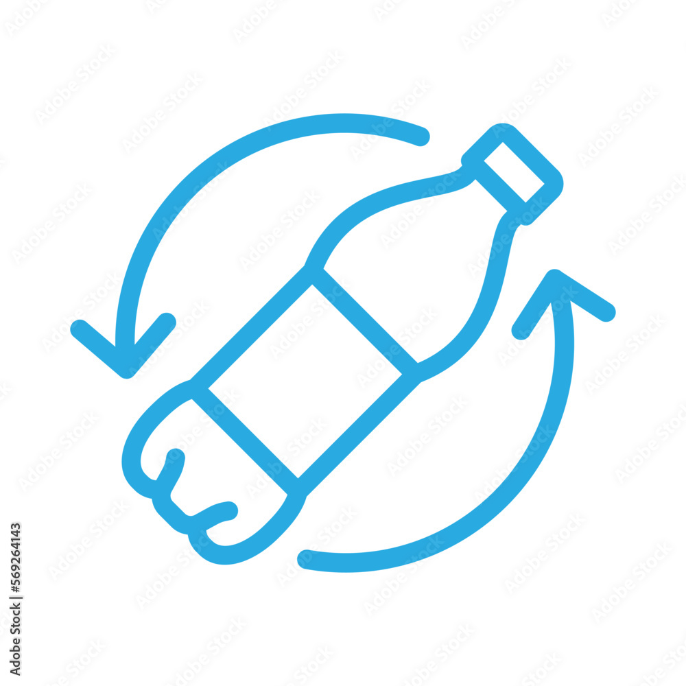 Wall mural Recycle plastic bottle vector icon logo badge