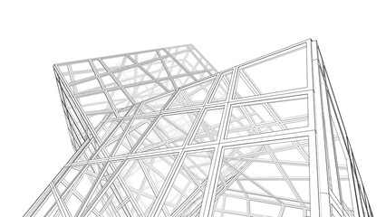 Abstract architecture digital background 3d illustration