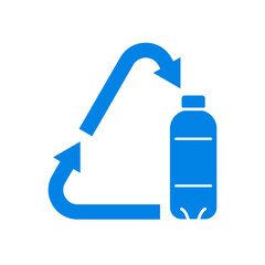 Recycle plastic bottle vector icon logo badge