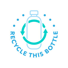 Recycle plastic bottle vector icon logo badge