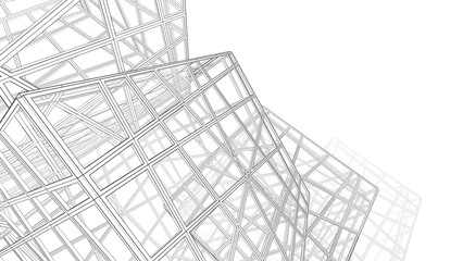 Abstract modern architecture 3d rendering