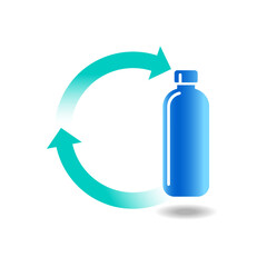 Recycle plastic bottle vector icon logo badge