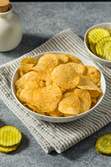 Homemade Flavored Dill Pickle Potato Chips