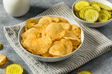 Homemade Flavored Dill Pickle Potato Chips