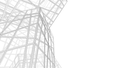 Abstract modern architecture 3d rendering