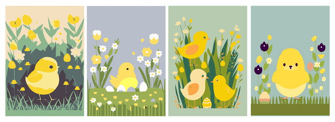 Set of Easter backgrounds.