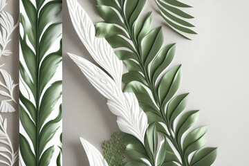 green leaves on a wall- Generative Ai