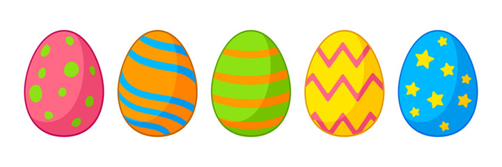 Cute Easter Eggs illustration. Patterned symbols for traditional celebration.