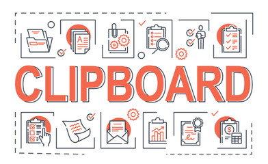 Clipboard banner concept. Collection of graphic elements for website. Document and planner, time management, checklist and to do list. Cartoon flat vector illustrations isolated on white background