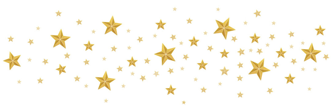 Abstract background with golden stars. Design Gold stars isolated on a white background 