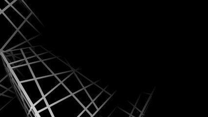 Abstract geometric structure on black background