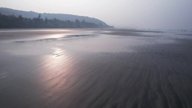 Aerial footage of Harnai beach at Dapoli, located 200 kms from Pune on the West Coast of Maharashtra India.