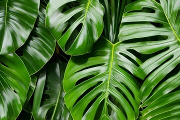 green leaves background- Generative Ai