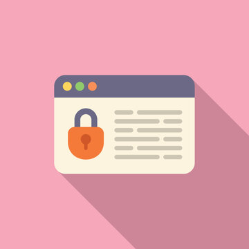 Web SSL certificate icon flat vector. Safe data. Safety network