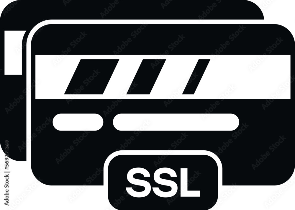 Poster credit card ssl certificate icon simple vector. web secure. safe data