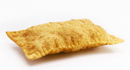 Brazilian pastry, fried dough and stuffed with meat, cheese or shredded chicken. typical brazilian salt, served in bakeries, bars and restaurants