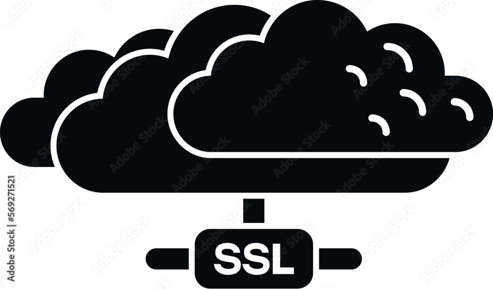 Poster data cloud ssl certificate icon simple vector. web secure. safety network