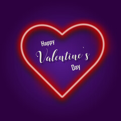 Valentine`s day card Neon heart