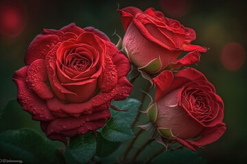 Red roses. Generative AI