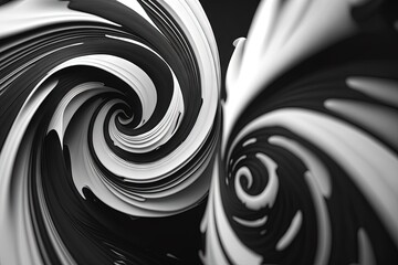  a black and white photo of a swirly design on a black and white background, with a black and white background and a black and white photo of a swirly background.  generative ai