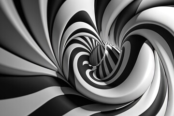  an abstract black and white image of a spiral design with a black and white swirl in the center of the image, with a black and white spiral design in the middle of the middle.  generative ai